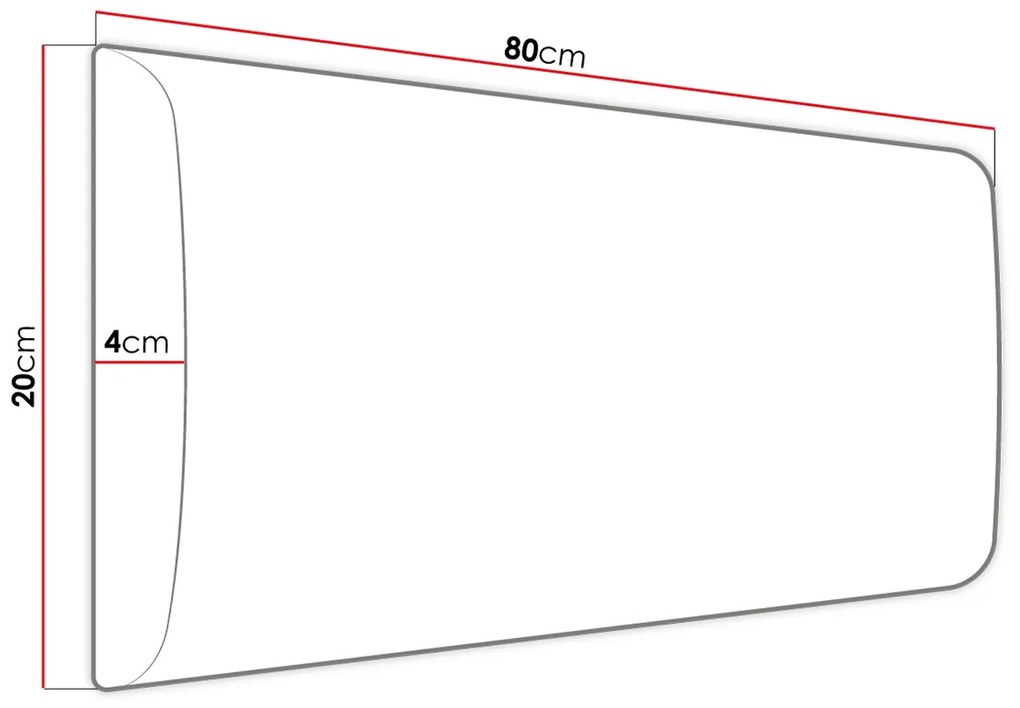 Čalúnený nástenný panel 80x20 PAG - žltý