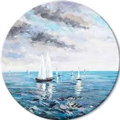 Okrúhle obrazy s akrylom Azúrové horizonty