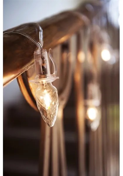 Rozširovacia LED vonkajšie reťaz CONE FILAMENT 20xE10 14m číra/teplá biela IP44