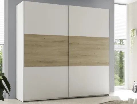Šatníková skriňa Kiara 215 cm, biela/dub baysen%