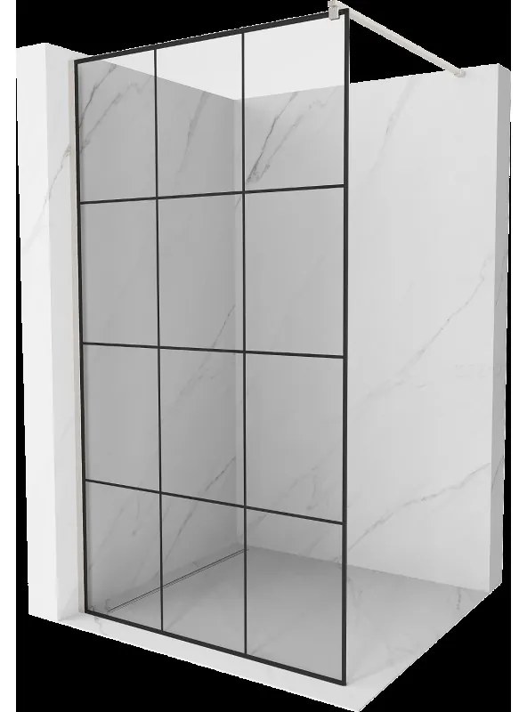 Mexen Kioto sprchová zástena Walk-in 110 x 200 cm, čierny vzor 8 mm, matný nikel - 800-110-101-97-77