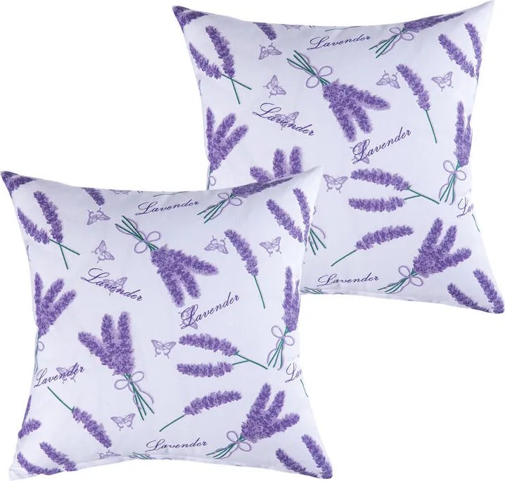 Sada 2 návlekov na vankúšiky LEVANDUĽA 40 x 40 cm