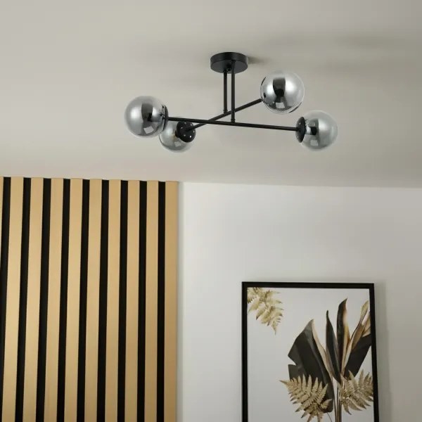 Brilagi - Prisadený luster MALIVA 4xE14/15W/230V čierny/dymový