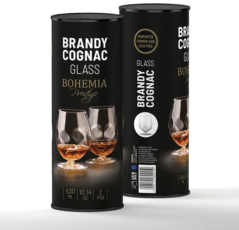 BOHEMIA PRESTIGE DESIRE POHÁR NA KOŇAK V TUBE 530 ML SADA 2KS