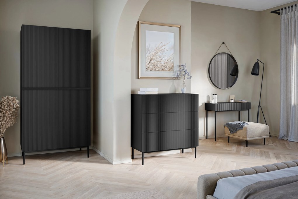 Moderný písací stôl Nicole 100 cm - čierna