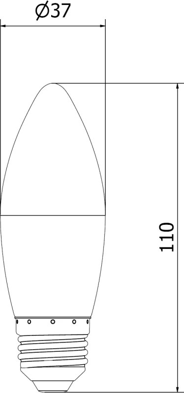 Mexen Nova, LED žiarovka E27, C37, 10W, Teplá - 3000K, 1055 lm - L102-E27-1030-01
