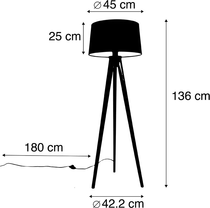 Trojnožka čierna s tienidlom z ľanu tmavosivým 45 cm - Tripod Classic