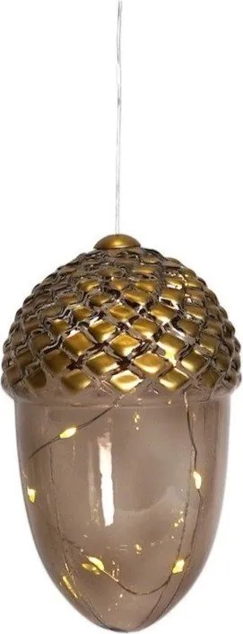 Hnedá závesná vianočná svetelná dekorácia ø 7 cm Celina – Sirius