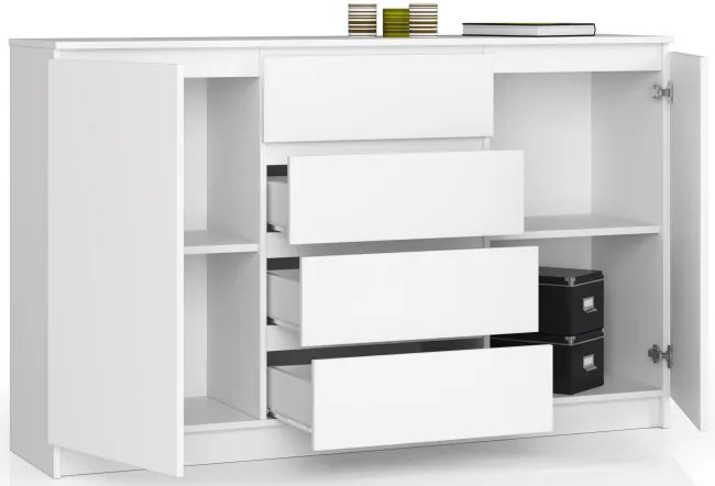 Komoda K160 2D 4SZ CLP biela