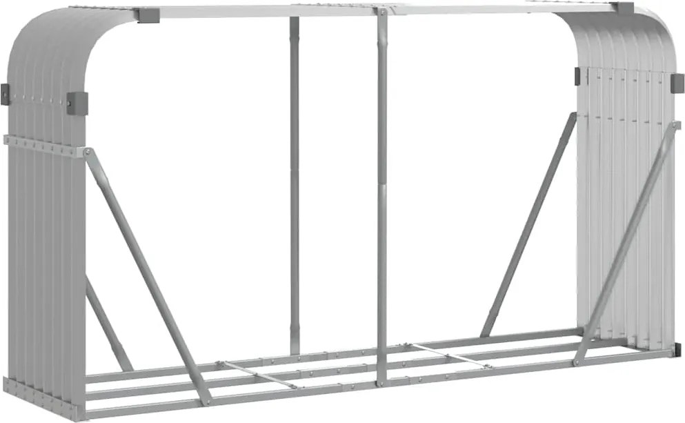 vidaXL Držiak na polená bledosivý 180x45x100 cm pozinkovaná oceľ