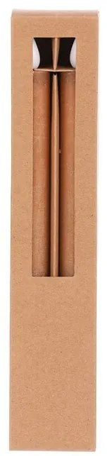 Súprava kónických sviečok s LED osvetlením, cappuccino, 2 ks, parafín, 25 cm