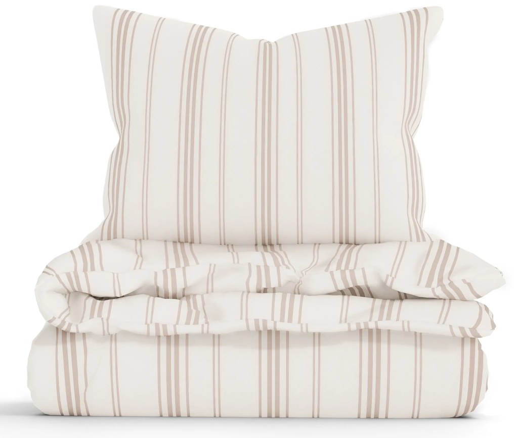 Bavlnené obliečky Natural - Prúžky béžové