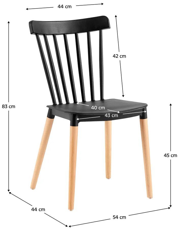 Kondela Jedálenská stolička, čierna/buk, ZOSIMA