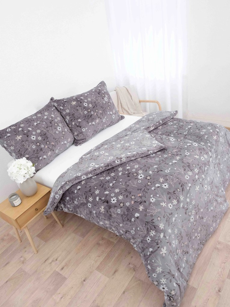 Predĺžené obliečky mikroplyš Exclusive – Vanessa šedá