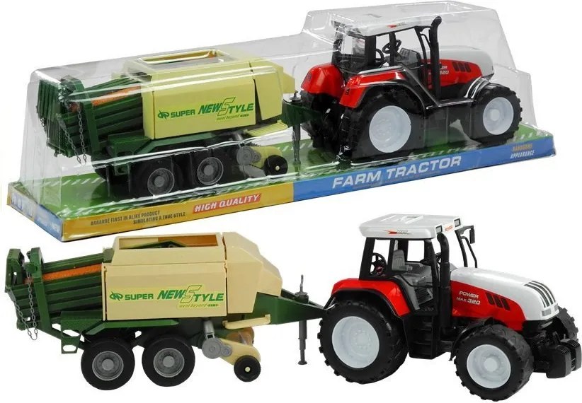 LEAN Toys Veľký traktor s prívesom Poľnohospodársky stroj 65 cm