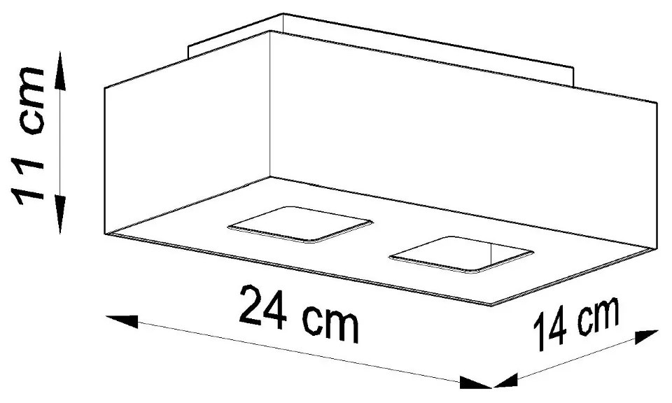 Stropné svietidlo Mono 2, 1x biele/čierne kovové tienidlo