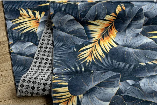 Protišmykový behúň LOTUS PAPRADE 45270 sivý / zlatý - Výpredaj