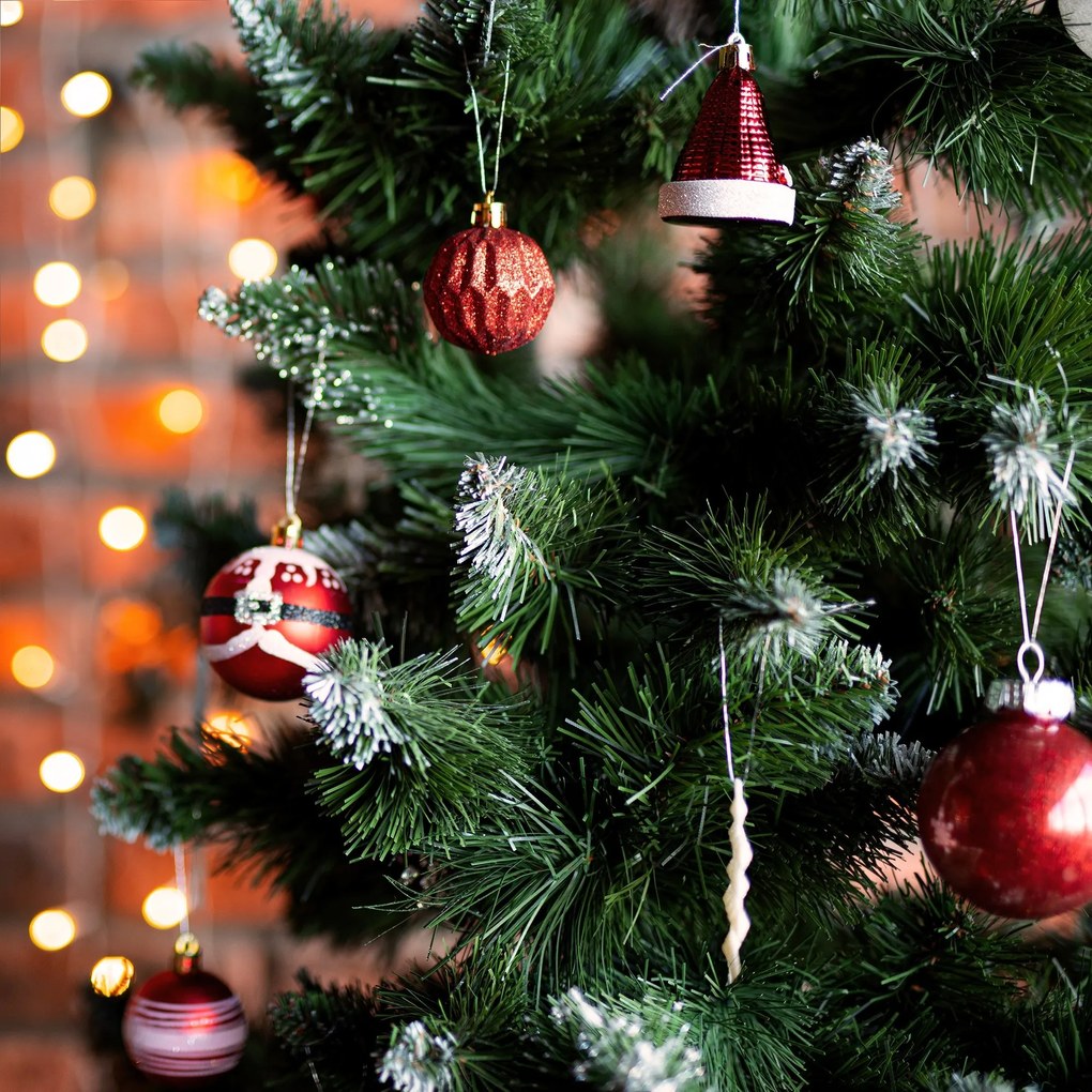 Sada vánočních ozdob na stromeček Red Santa 149 ks červená/bílá