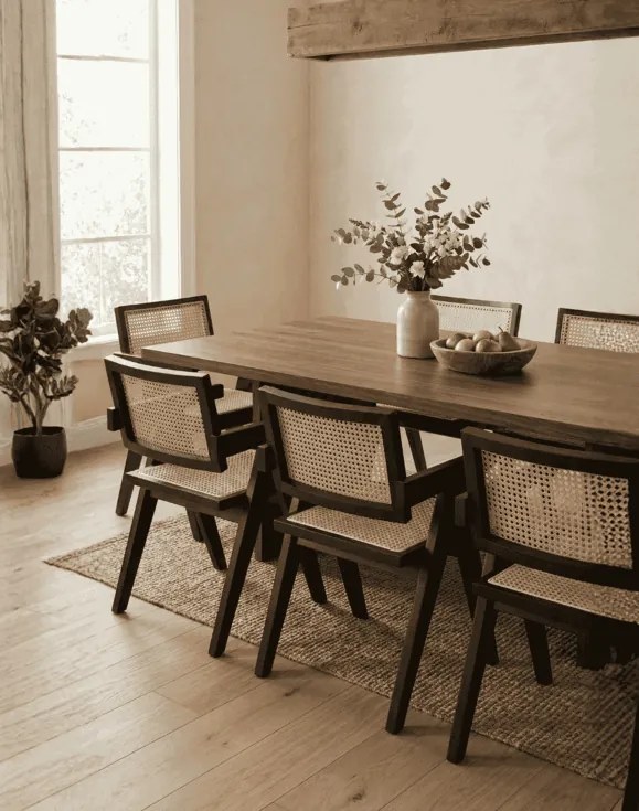 Drevená stolička Stella dark s viedenským výpletom, ratan