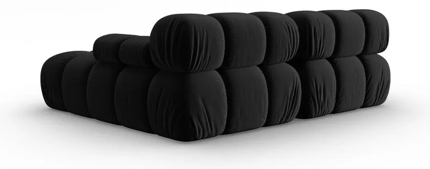 Čierna zamatová rohová pohovka (pravý roh) Bellis – Micadoni Home