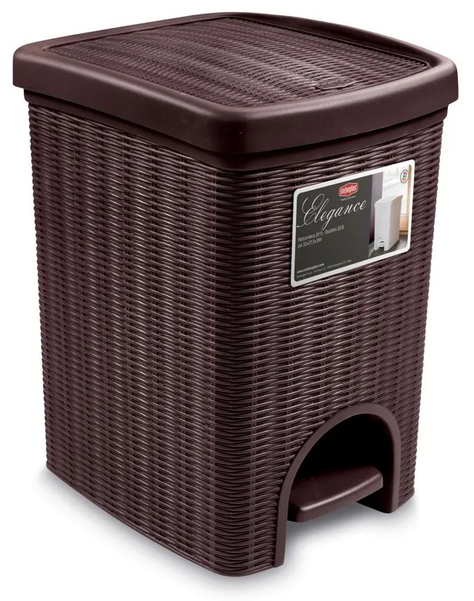 STEFANPLAST Odpadkový kôš 20 l, 31 × 27,5 × 39 cm, hnedý