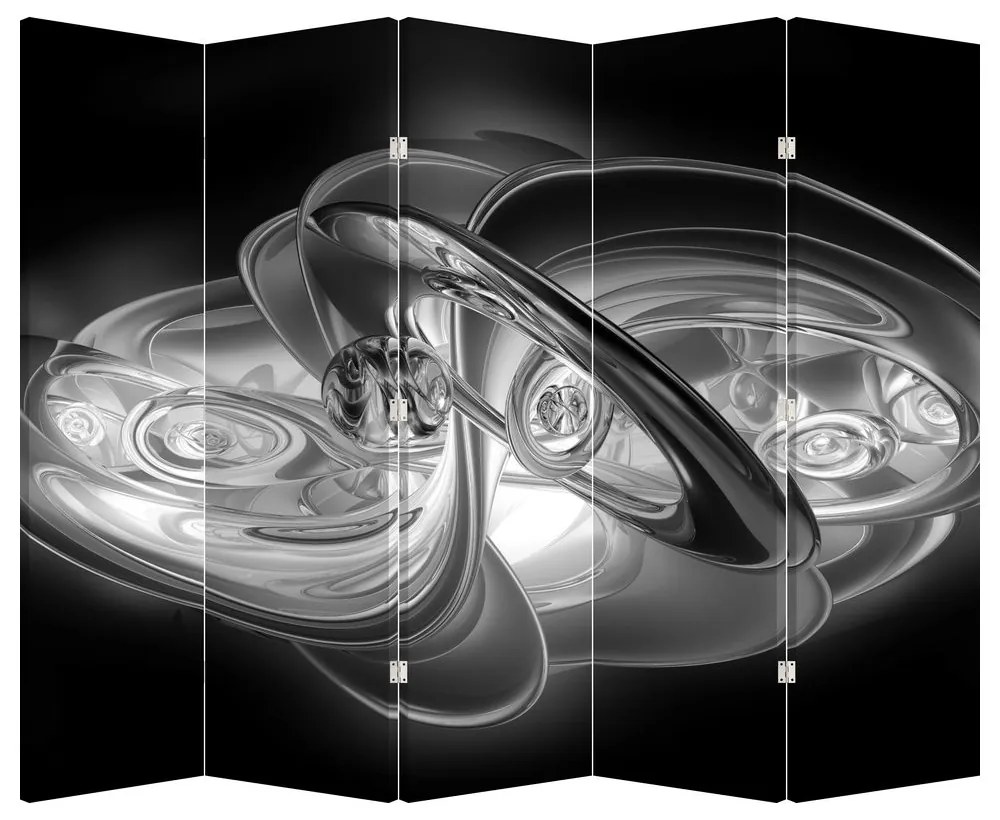 Paraván - Moderné šedé abstrakcie (210x170 cm)