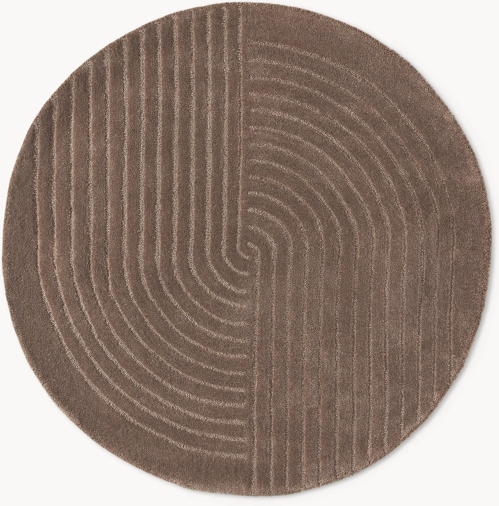 Okrúhly ručne tuftovaný vlnený koberec Mason