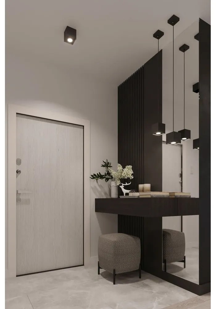 Čierne nástenné svietidlo Sollux Geo