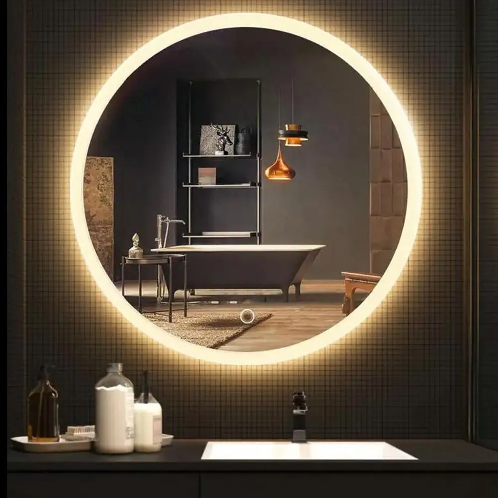 Okrúhle dotykové zrkadlo s LED osvetlením Simple 90 cm