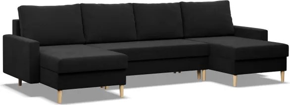 Sedacia súprava BLANK Comfort v tvare U čierna