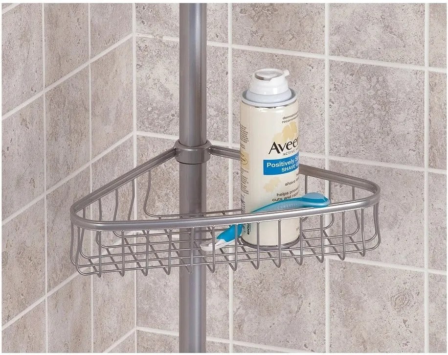 Rohová kúpeľňová teleskopická polička InterDesign York