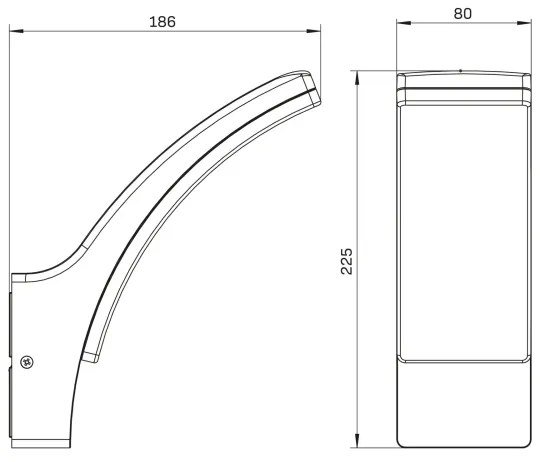 LED Vonkajšie nástenné svietidlo AMY LED/12W/230V IP44 čierna
