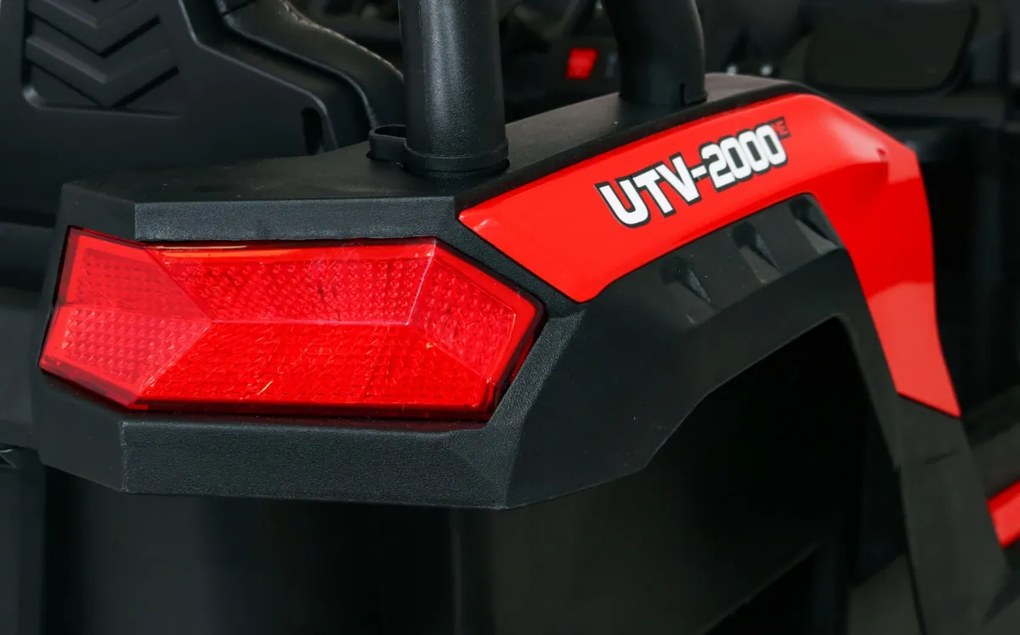 Ramiz Silná pretekárska štvorkolka pre 2 deti Červená + Bezkartáčový motor + Nafukovacie kolesá + LED zvuk