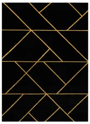 Koberec EMERALD exkluzívny 1012 glamour, sty geometrický čierny / zlatý