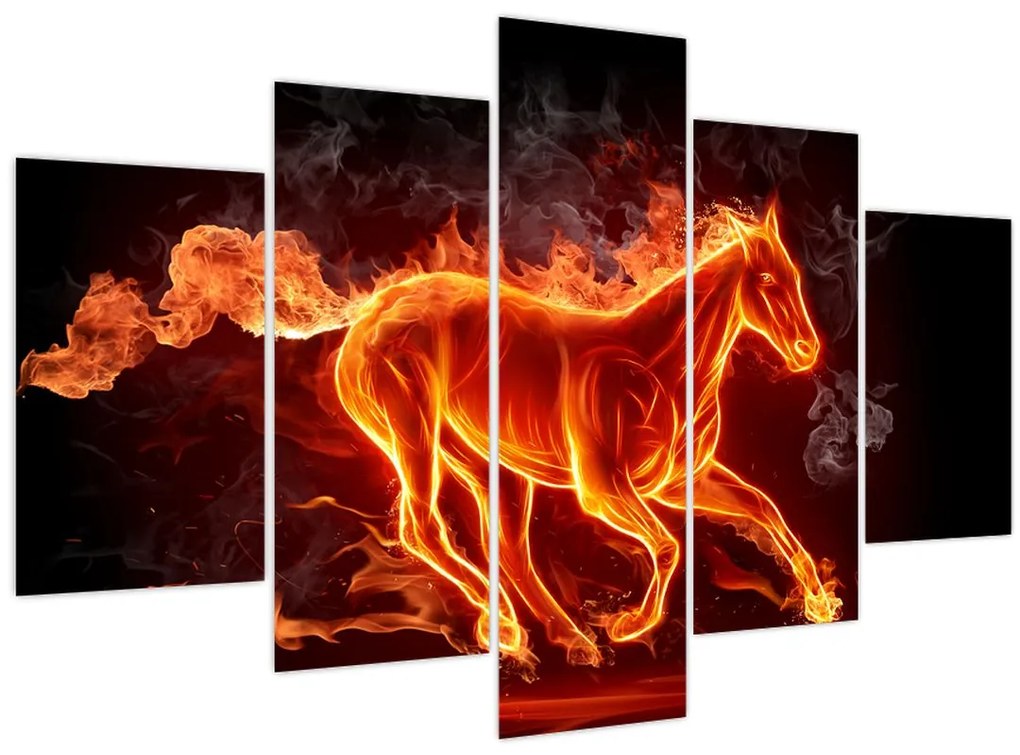 Obraz - Kôň v ohni (150x105 cm)