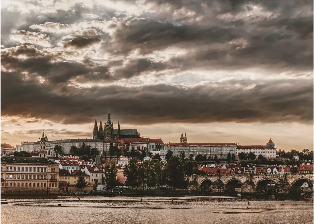 Obraz - zamračená Praha (70x50 cm)