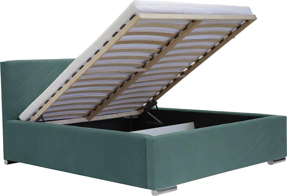 Čalúnená posteľ s úložným priestorom a matracom KOOL 120x200 cm Sivá