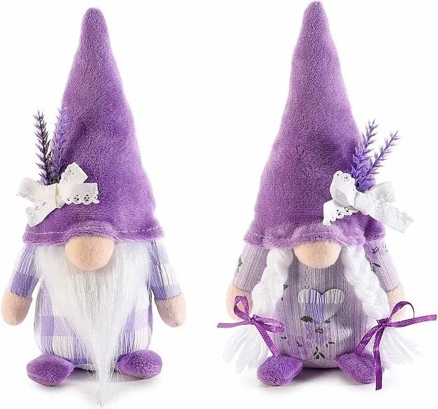 Set levanduľových škriatkov 20 cm