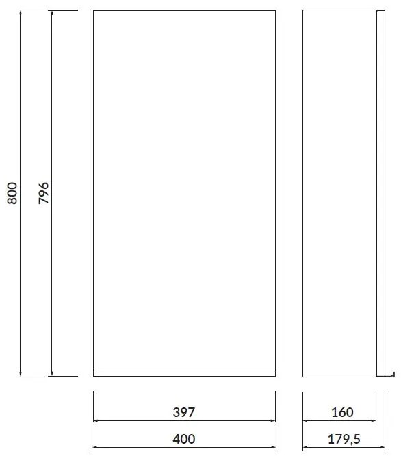Cersanit - VIRGO zrkadlová závesná skrinka 60cm, biela-čierna, S522-014