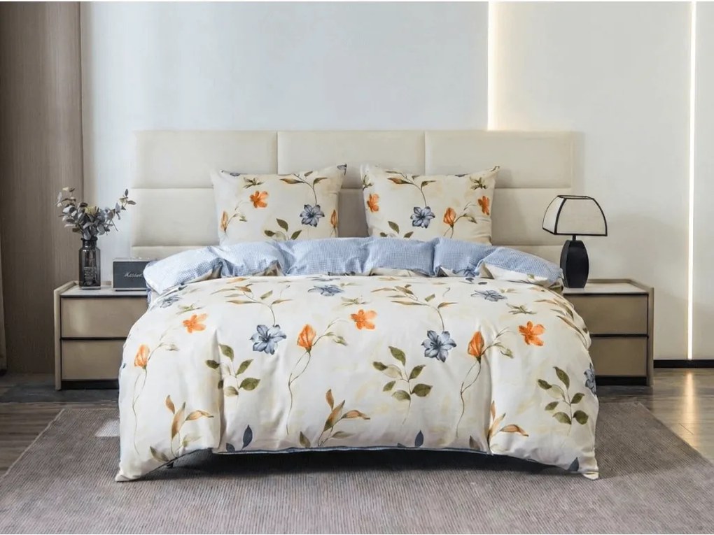 Flanelové obliečky z mikrovlákna GENTLE LEAVES krémové Rozmer obliečky: 70 x 90 cm | 140 x 220 cm