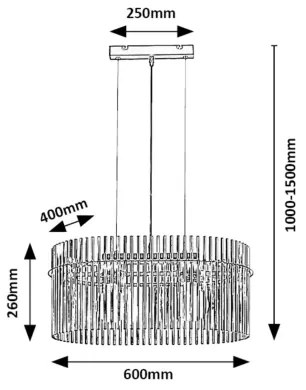 Rabalux 72262 - Luster na lanku INESA 2xE27/40W/230V