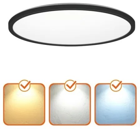 LED kúpeľňové stropné svietidlo NIVERA LED/12W/230V IP54 pr. 22,5 cm čierne