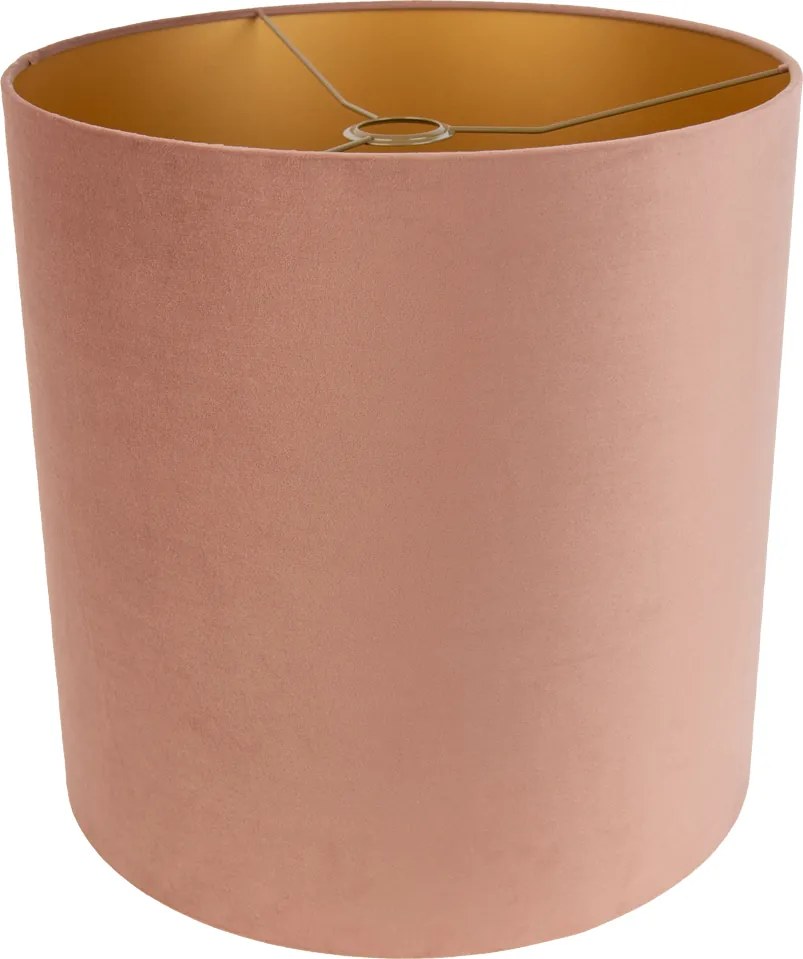 Zamatové tienidlo ružové 40/40/40 so zlatým interiérom