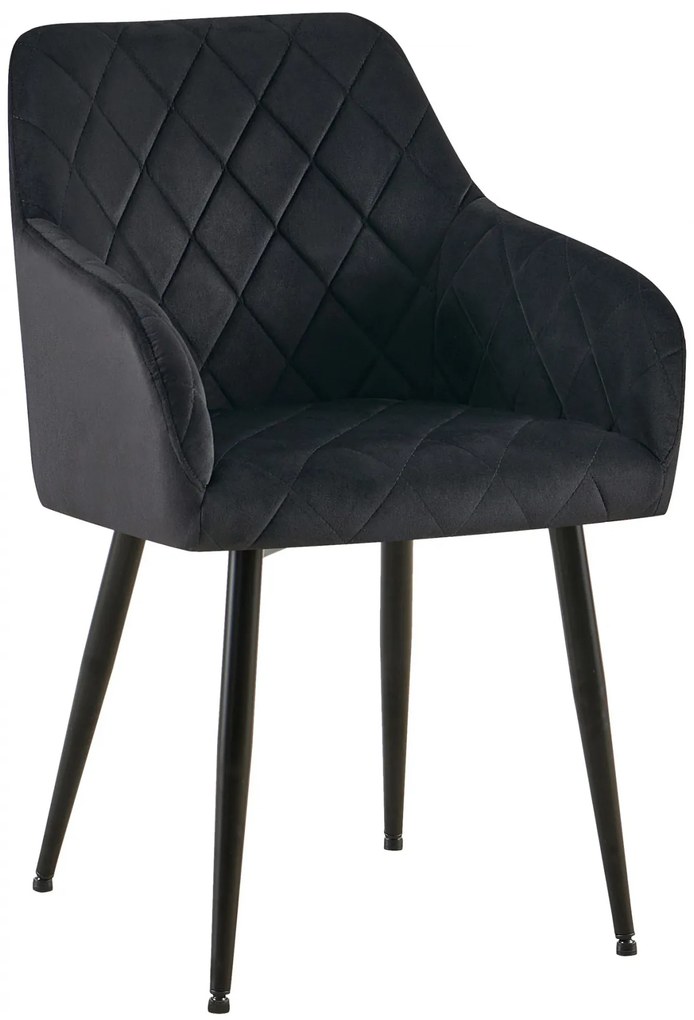 Jedálenská stolička Monett - zamat, B čierny rám - Čierna
