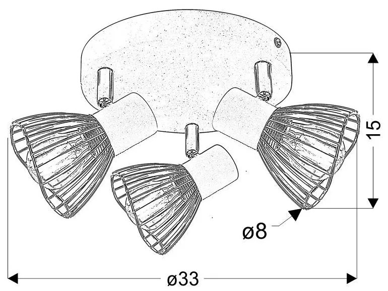 Candellux FLY Stropné svietidlo 3X40W E14 White / Chrome 98-61980