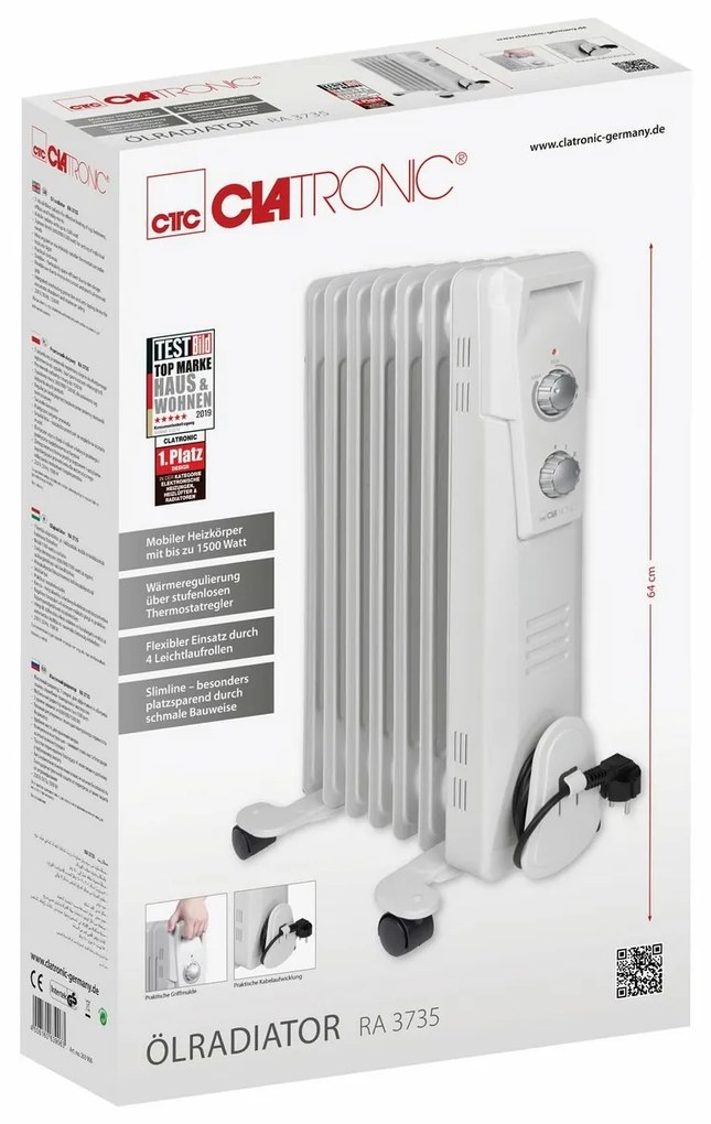 Clatronic RA 3735 olejový radiátor, 7 rebier