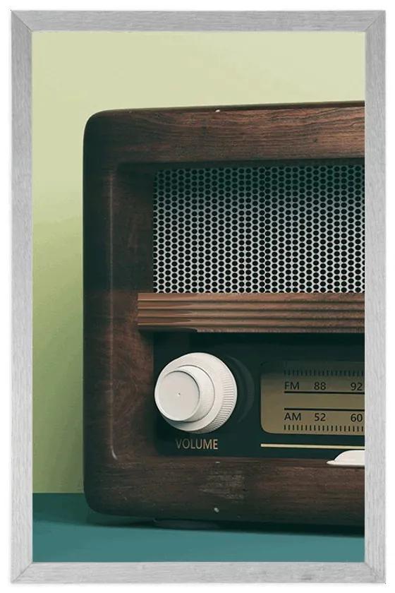 Plagát retro rádio - 30x45 silver