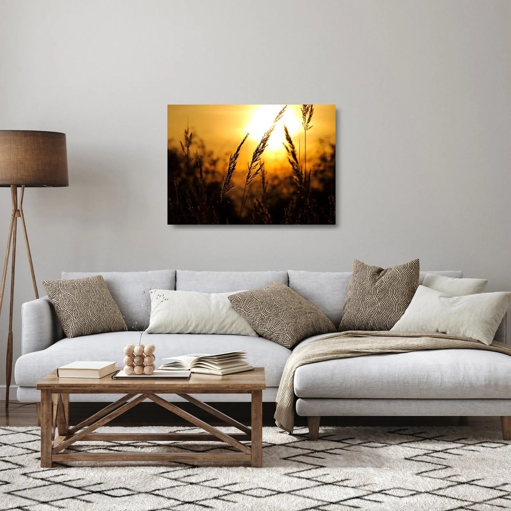 Sklenený obraz zapadajúceho slnka (70x50 cm)