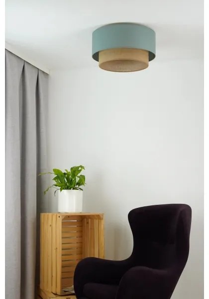 Duolla - Stropné svietidlo BOHO 1xE27/15W/230V pr. 45 cm zelená/hnedá