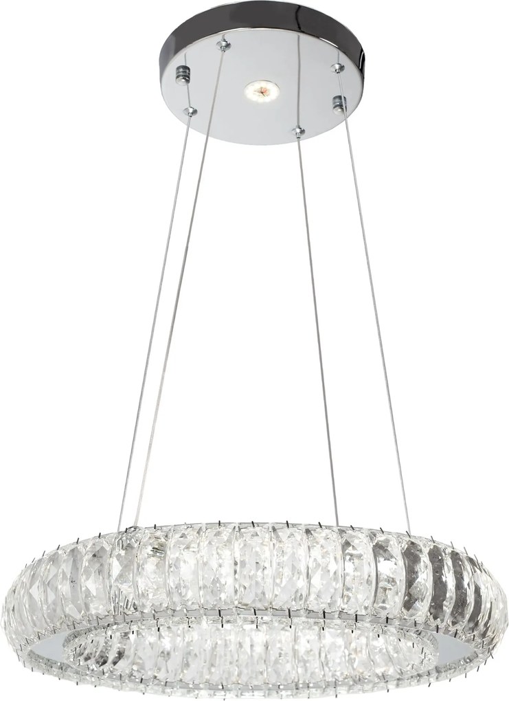 Toolight Toolight, Krištáľové LED závesné svietidlo APP1040-CP + diaľkové ovládanie, chrómová, OSW-09473